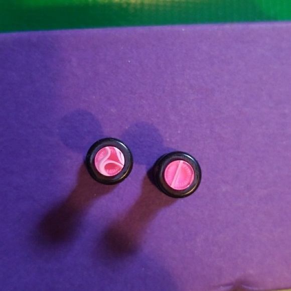 Pink & White Acrylic Plugs - Picture 2 of 2